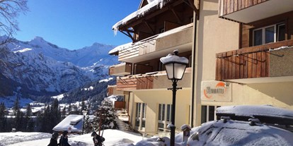 Hotels an der Piste - Trockenraum - Adelboden - Aussenansicht Winter 2 - Hotel Steinmattli