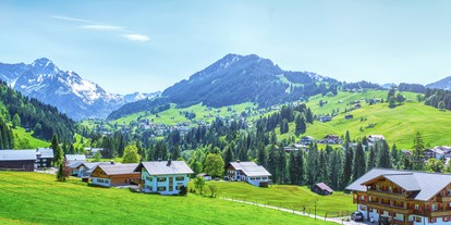Hotels an der Piste - Preisniveau: moderat - Skigebiet Oberstdorf Kleinwalsertal - Blick vom Zimmerbalkon und der Terrasse Richtung Süden  - Almhof Rupp - das Genießerhotel