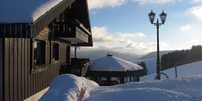Hotels an der Piste - WLAN - Feldberg - Panorama Lodge Sonnenalm im Winter mit Blick nach Süden zu den Alpen - Panorama Lodge Sonnenalm Hochschwarzwald